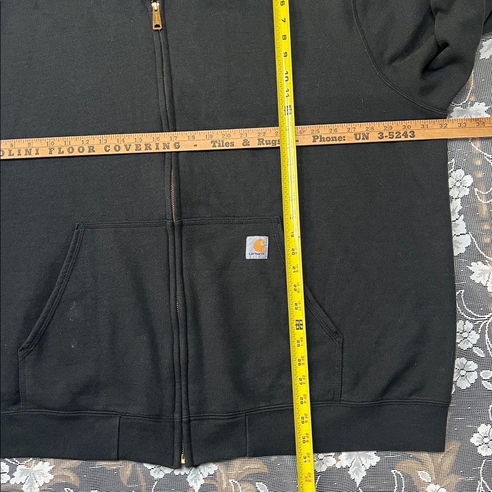 Carhartt Black Hooded Jacket Hoodie Zipper Front Original Fit - Picture 3 of 4
